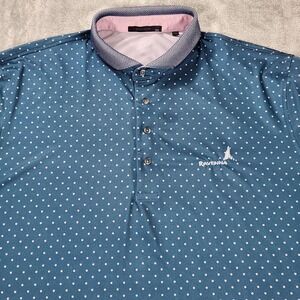 Greyson Polo Shirt Mens‎ 2XL Blue Wolf Logo All Over Print Golf Performance